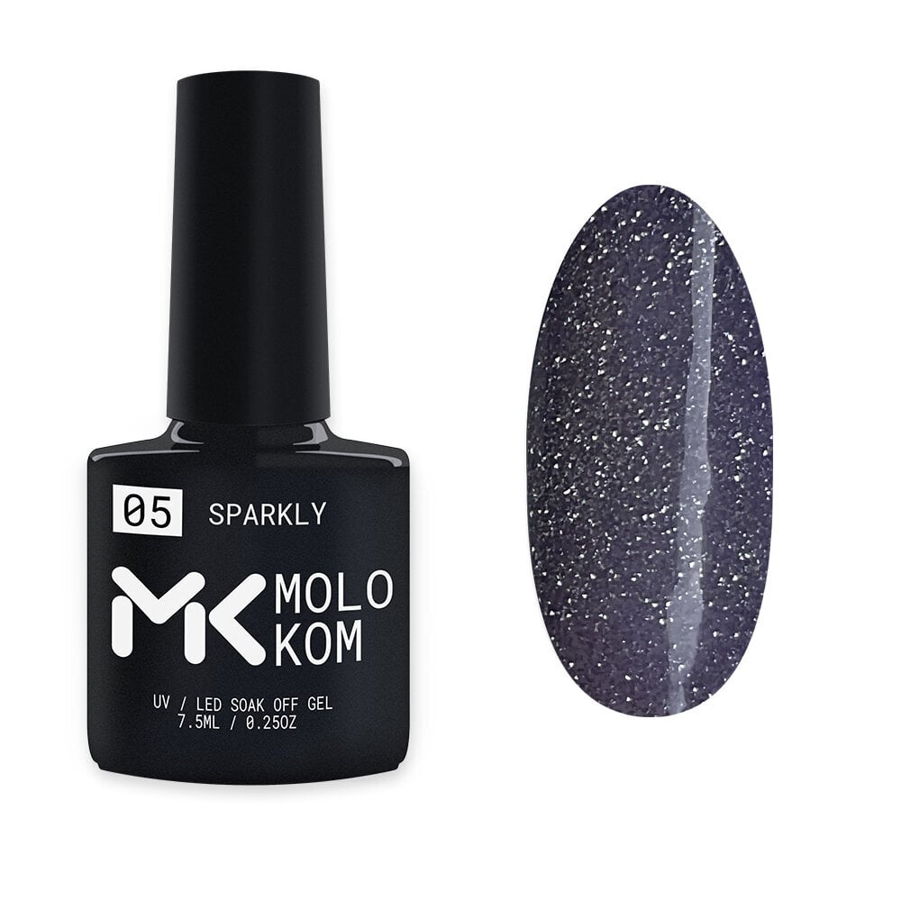 Gelinis nagų lakas Molokom Sparkly 05, 7,5 ml kaina ir informacija | Nagų lakai, stiprintojai | pigu.lt