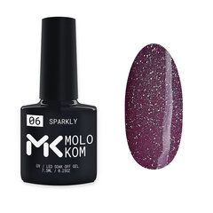 Gelinis nagų lakas Molokom Sparkly 06, 7,5 ml kaina ir informacija | Nagų lakai, stiprintojai | pigu.lt