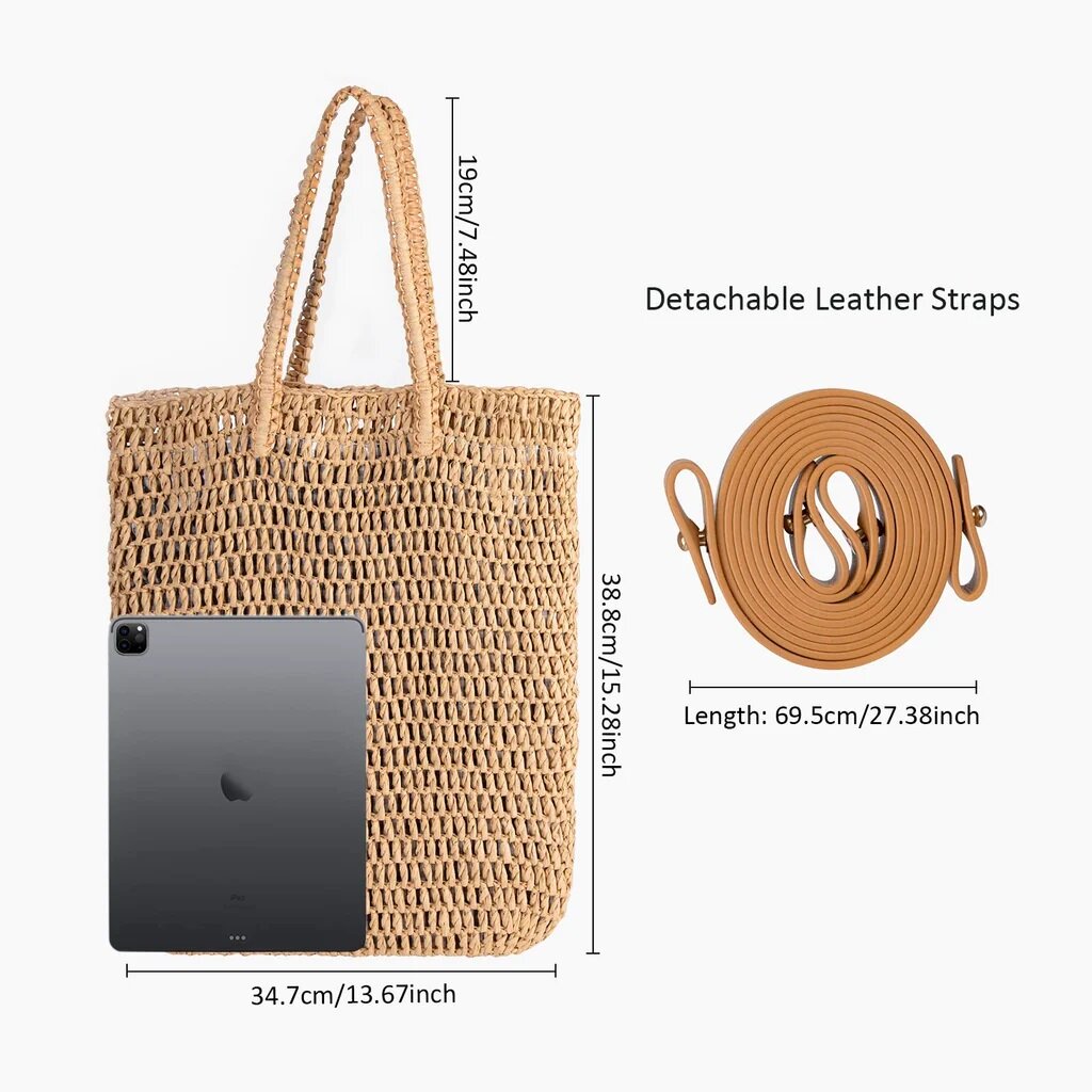 Austas šiaudinis krepšys moterims цена и информация | Pirkinių krepšiai | pigu.lt