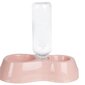 Dvigubas plastikinis dubenėlis su vandens dozatoriumi, rožinis kaina ir informacija | Dubenėliai, dėžės maistui | pigu.lt
