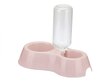 Dvigubas plastikinis dubenėlis su vandens dozatoriumi, rožinis kaina ir informacija | Dubenėliai, dėžės maistui | pigu.lt