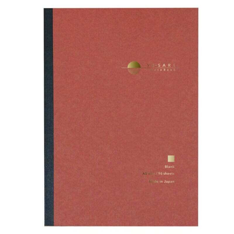 Užrašinė baltais lapais Nakabayashi Yu-sari NYN-A501-W A5, raudona цена и информация | Sąsiuviniai ir popieriaus prekės | pigu.lt