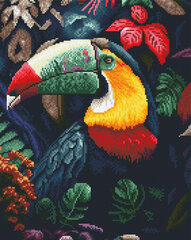 Deimantinė mozaika OhArt Tukanų paukštis 40x50 cm kaina ir informacija | Deimantinės mozaikos | pigu.lt