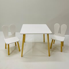 Vaikiškas staliukas su kėdutėmis Montepi, rudas/baltas цена и информация | Детские столы и стулья | pigu.lt