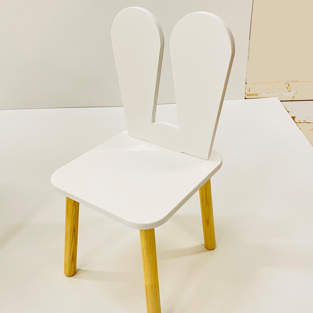 Vaikiškas staliukas su kėdutėmis Montepi, rudas/baltas kaina ir informacija | Vaikiškos kėdutės ir staliukai | pigu.lt