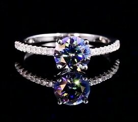 Alberto Martini sidabrinis žiedas su spalvotu moisanitu R02772_9 kaina ir informacija | Žiedai | pigu.lt