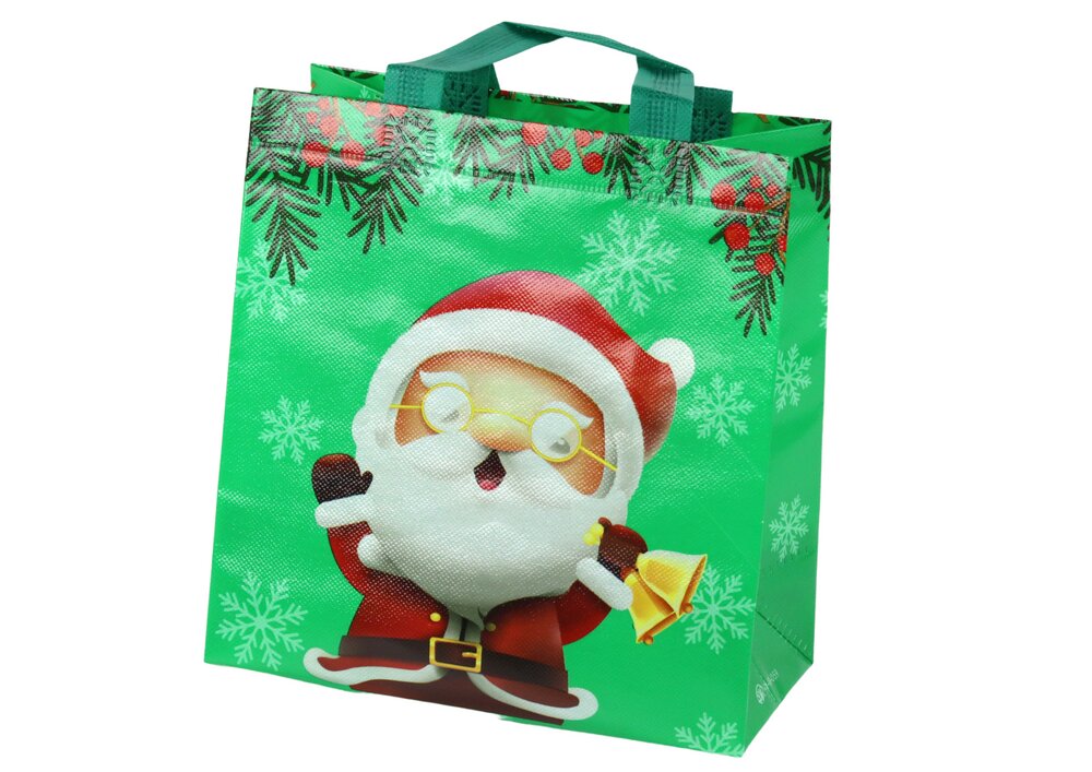 Dovanų maišelis Kalėdų Senelis, žalias цена и информация | Dovanų pakavimo priemonės | pigu.lt