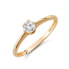 Золотое кольцо с цирконом 0012740900114 цена и информация | Кольцо | pigu.lt