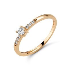 Золотое кольцо с цирконами 0012720200114 цена и информация | Кольцо | pigu.lt