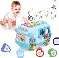 Interaktyvus autobusas rūšiuoklis su metalofonu kūdikiams цена и информация | Игрушки для малышей | pigu.lt