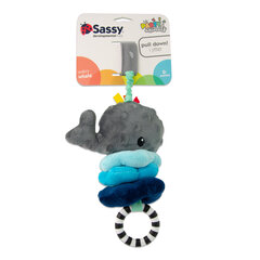 Minkštas barškutis Sassy Lil’ Party Animals Banginis цена и информация | Игрушки для малышей | pigu.lt