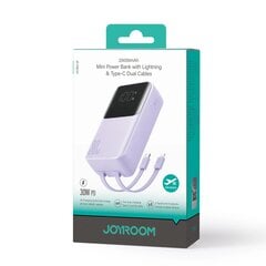 Mini power bank with built-in cables Joyroom JR-PBC07 20000mAh 30W - purple цена и информация | Зарядные устройства Power bank | pigu.lt