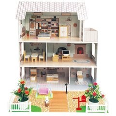 Medinis lėlių namelis su sodu 4IQ kaina ir informacija | Žaislai mergaitėms | pigu.lt
