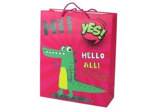 Dovanų maišelis Dinozauras, rožinis kaina ir informacija | Dovanų pakavimo priemonės | pigu.lt