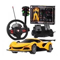 RC super automobilis su vairu ir pedalais, geltona kaina ir informacija | Žaislai berniukams | pigu.lt