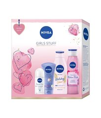 Набор косметики для женщин Nivea Girls Stuff 4:1: 200 мл+300 мл+75 мл+50 мл цена и информация | Масла, гели для душа | pigu.lt