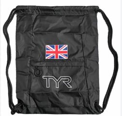 Рюкзак TYR Great Britain Drawstring Black цена и информация | Другие товары для плавания | pigu.lt