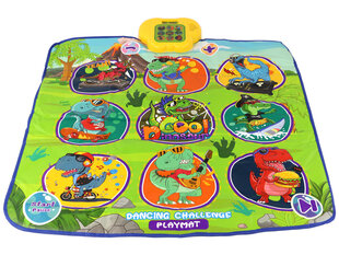Interaktyvus šokių kilimėlis su dinozaurų motyvais Lean Toys, 90x86cm kaina ir informacija | Lavinamieji žaislai | pigu.lt