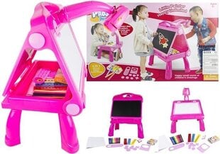 Interaktyvi piešimo lenta su projektoriumi Lean Toys, rožinė kaina ir informacija | Lavinamieji žaislai | pigu.lt
