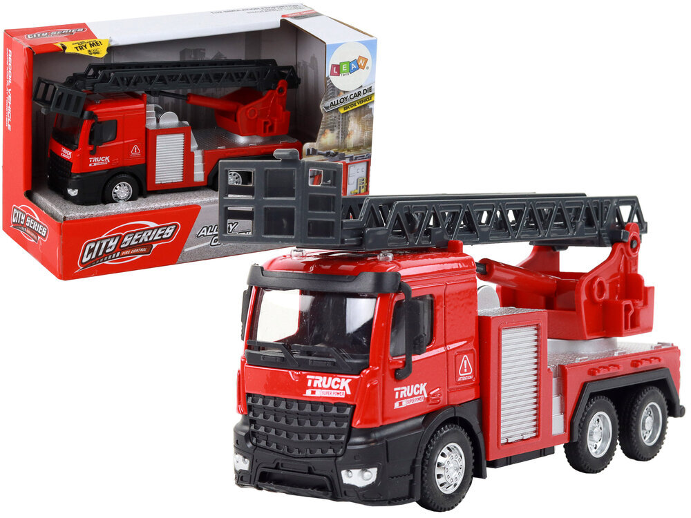 Žaislinis gaisrinis automobilis su ištraukiamomis kopėčiomis Lean Toys kaina ir informacija | Žaislai berniukams | pigu.lt