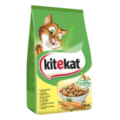 KITEKAT sausas ėdalas katėms su vištiena ir daržovėmis 1,8 kg kaina ir informacija | Sausas maistas katėms | pigu.lt