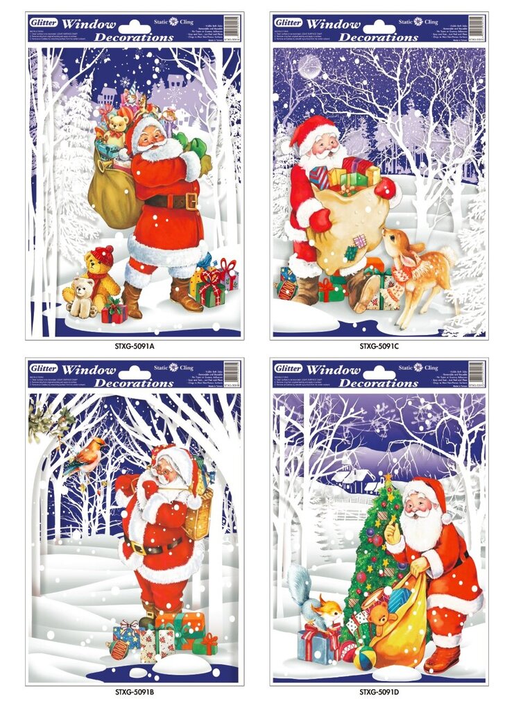 Kalėdinė dekoracija Lipdukai langams цена и информация | Kalėdinės dekoracijos | pigu.lt