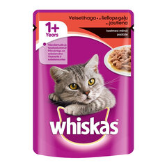 WHISKAS konservuotas ėdalas katėms su jautiena, 100 g kaina ir informacija | Konservai katėms | pigu.lt