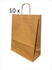 Popieriniai maišeliai su susuktomis rankenomis Eko, 22 x 10 x 28 cm, 10 vnt. kaina ir informacija | Dovanų pakavimo priemonės | pigu.lt