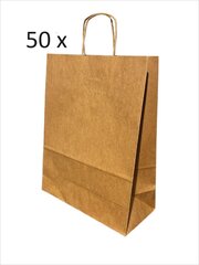 Бумажные пакеты ЭКО с кручеными ручками 220 * 100 * 280 мм, 50 шт цена и информация | Товары для упаковки подарков | pigu.lt