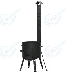 Очаг с трубой для казана Davr Metall д-43 см, черный цена и информация | Мангалы | pigu.lt