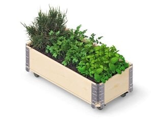 Ящик для цветов Herbs Box на колесах 800х400х195мм цена и информация | Теплицы | pigu.lt