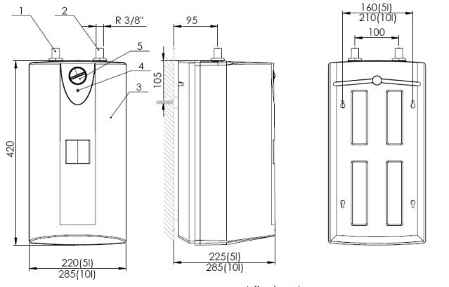 Kaupimasis vandens šildytuvas Elektromet Beta Mini-5 цена и информация | Vandens šildytuvai | pigu.lt