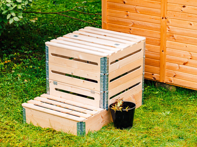 Medinė komposto dėžė su angomis, 520l, 1 200 x 800 x 800 mm цена и информация | Komposto dėžės, lauko konteineriai | pigu.lt