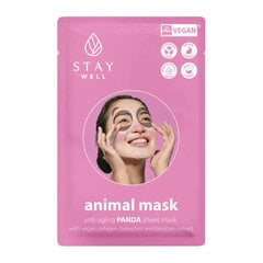 Тканевая маска для лица Stay Well Vegan Animal Mask - Panda, 20 г цена и информация | Маски для лица, патчи для глаз | pigu.lt