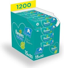 Влажные детские салфетки PAMPERS FreshClean, 1200 шт. цена и информация | Одноразовые пеленки и влажные салфетки | pigu.lt