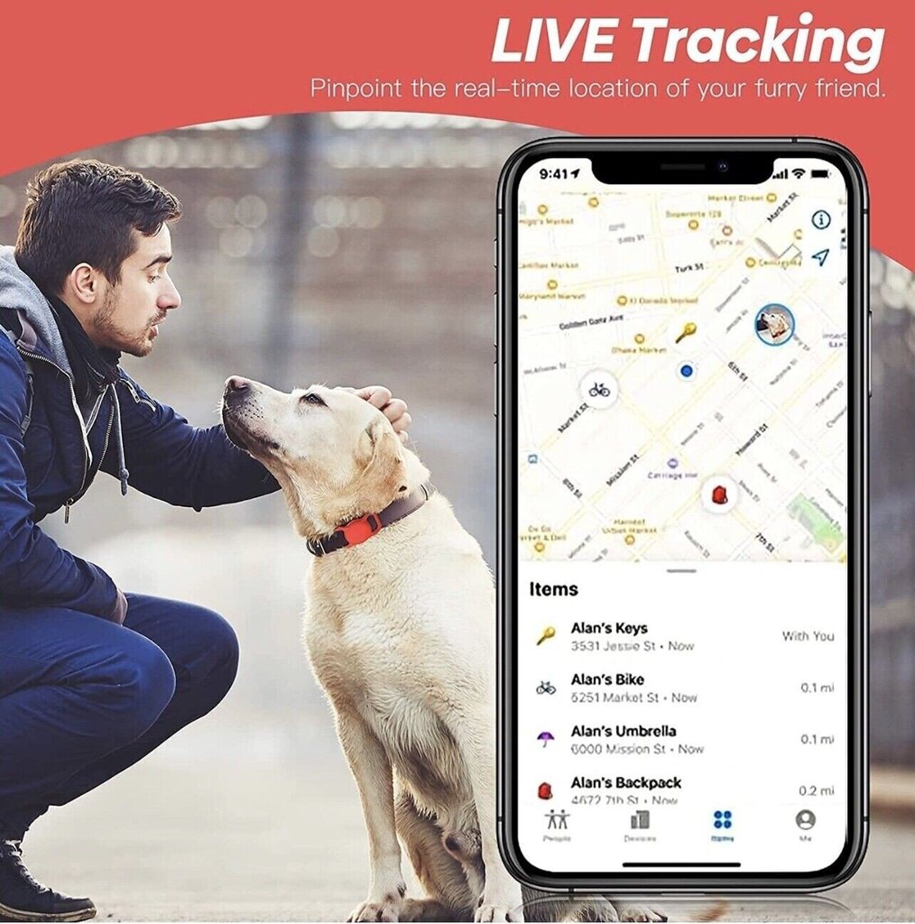 Silikoninis Airtag laikiklis GPS sekikliui, mėlynas kaina ir informacija | Antkakliai, petnešos šunims | pigu.lt
