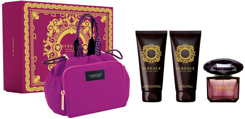 Kosmetikos rinkinys Versace Crystal Noir moterims: tualetinis vanduo EDT, 90 ml + kūno losjonas, 100 ml + dušo želė, 100 ml + kosmetinė цена и информация | Кремы, лосьоны для тела | pigu.lt