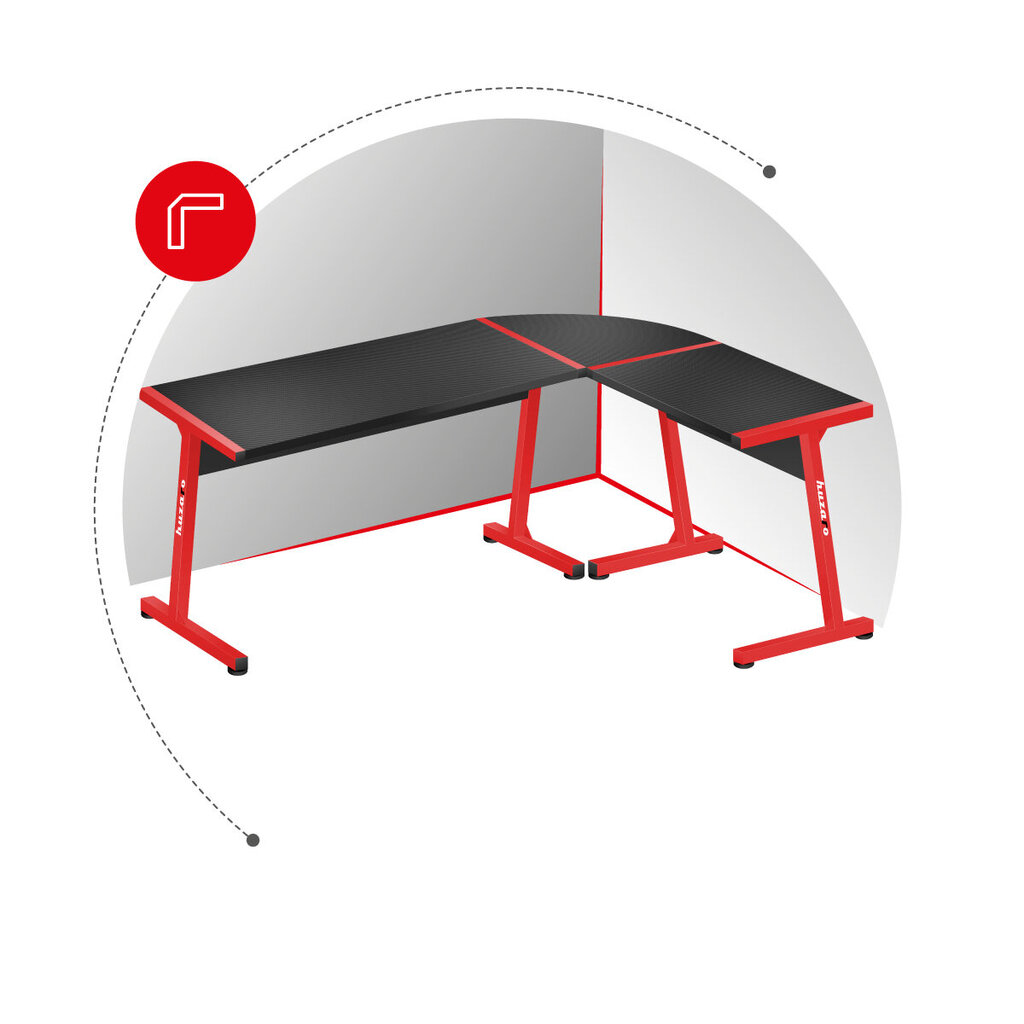 Žaidimų stalas Huzaro Hero 6.0 Red, raudonas цена и информация | Kompiuteriniai, rašomieji stalai | pigu.lt