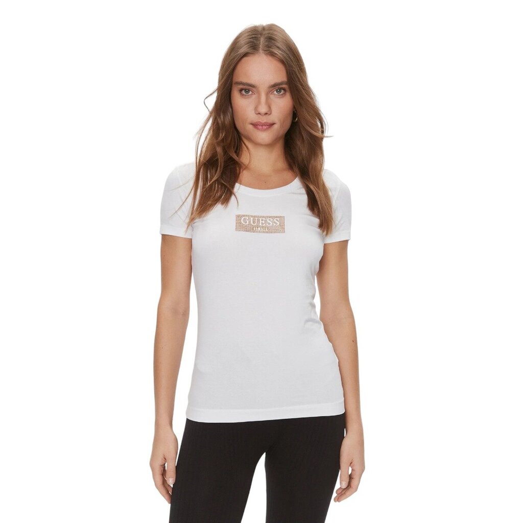 Guess marškinėliai moterims 84474, balti kaina ir informacija | Marškinėliai moterims | pigu.lt