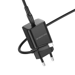 Borofone Wall charger BN13 Safety - Type C - PD 30W with Type C to Lightning cable black цена и информация | Зарядные устройства для телефонов | pigu.lt