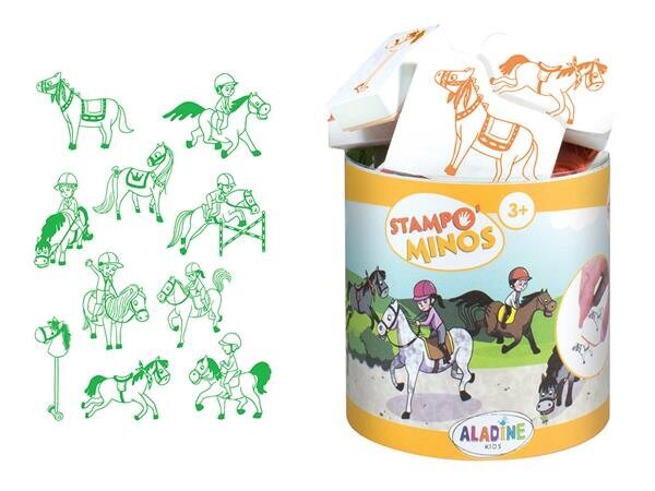 Antspaudų rinkinys Aladine Stampo Minos Horses, 10vnt. цена и информация | Piešimo, tapybos, lipdymo reikmenys | pigu.lt
