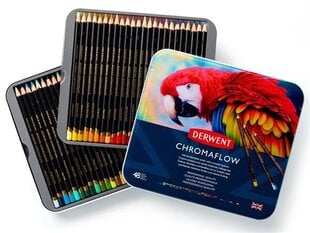 Spalvoti pieštukai Derwent Chromaflow, 48vnt. kaina ir informacija | Piešimo, tapybos, lipdymo reikmenys | pigu.lt