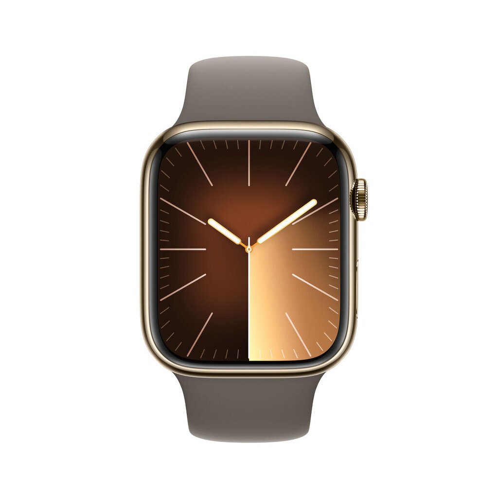 Apple Watch Series 9 45mm Gold Stainless Steel/Clay Sport Band kaina ir informacija | Išmanieji laikrodžiai (smartwatch) | pigu.lt