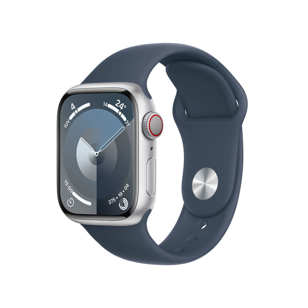 Apple Watch Series 9 41mm Silver Aluminum/Storm Blue Sport Band kaina ir informacija | Išmanieji laikrodžiai (smartwatch) | pigu.lt