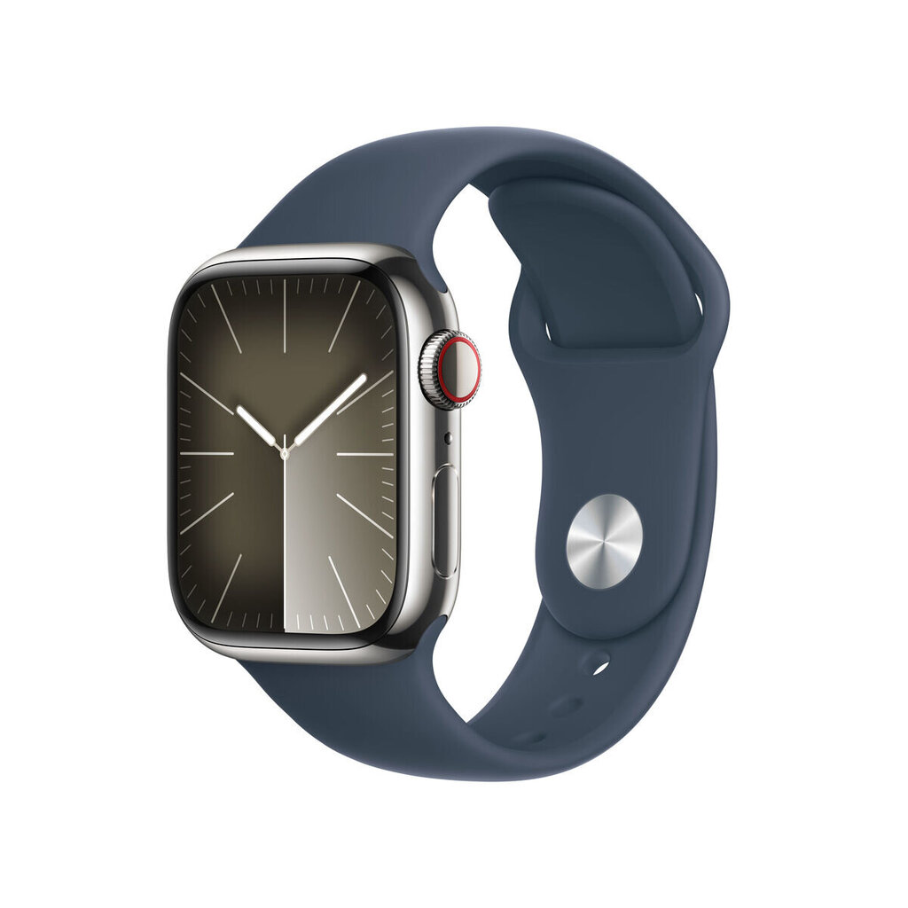 Apple Watch Series 9 41mm Silver Stainless Steel/Storm Blue Sport Band kaina ir informacija | Išmanieji laikrodžiai (smartwatch) | pigu.lt