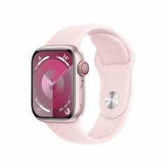 Apple Watch Series 9 GPS 41mm Pink Aluminium Case with Light Pink Sport Band - S/M MR933ET/A цена и информация | Смарт-часы (smartwatch) | pigu.lt