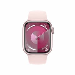 Apple Watch Series 9 GPS 41mm Pink Aluminium Case with Light Pink Sport Band - S/M MR933ET/A цена и информация | Смарт-часы (smartwatch) | pigu.lt