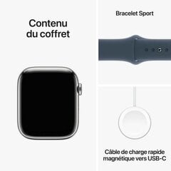 Apple Series 9 45 mm blue silver S7193124 kaina ir informacija | Išmanieji laikrodžiai (smartwatch) | pigu.lt