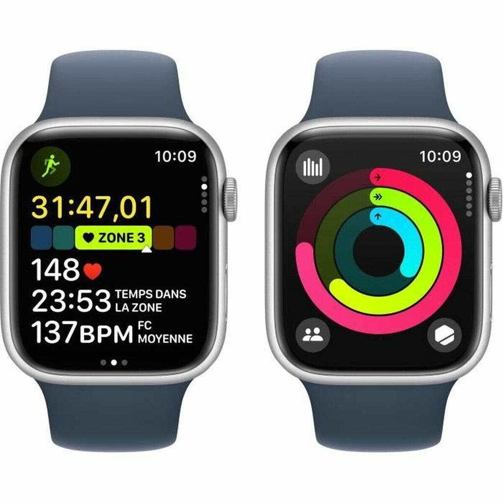 Apple Watch Series 9 45mm Silver Aluminum/Storm Blue Sport Band kaina ir informacija | Išmanieji laikrodžiai (smartwatch) | pigu.lt