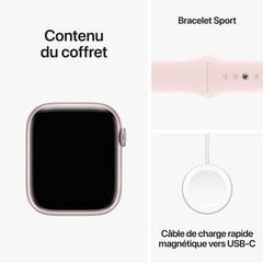 Apple Watch Series 9 45mm Pink Aluminum/Light Pink Sport Band цена и информация | Смарт-часы (smartwatch) | pigu.lt